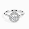 Jewelove™ Rings J VS / Women's Band only 70-Pointer Solitaire Halo Diamond Shank Platinum Ring JL PT 19021-B