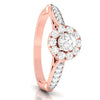 Jewelove™ Rings Women's Band only / VS J 70-Pointer Solitaire Halo Diamond Shank Rose Gold Ring JL AU G 103R-B
