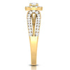Jewelove™ Rings Women's Band only / VS J 70-Pointer Solitaire Halo Diamond Split Shank Yellow Gold Ring JL AU G 102Y-B