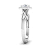 Jewelove™ Rings J VS / Women's Band only 70-Pointer Solitaire Halo Platinum Twisted Shank Engagement Ring JL PT 6579-B