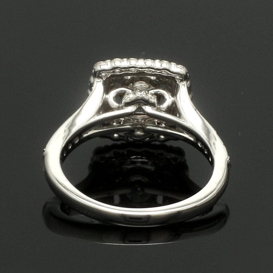 Jewelove™ Rings Women's Band only 70-Pointer Solitaire Platinum Double Halo Diamond Spilt Shank Ring JL PT 0015-B