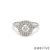 Jewelove™ Rings J VS / Women's Band only 70-Pointer Solitaire Platinum Double Halo Diamond Spilt Shank Ring JL PT 1268