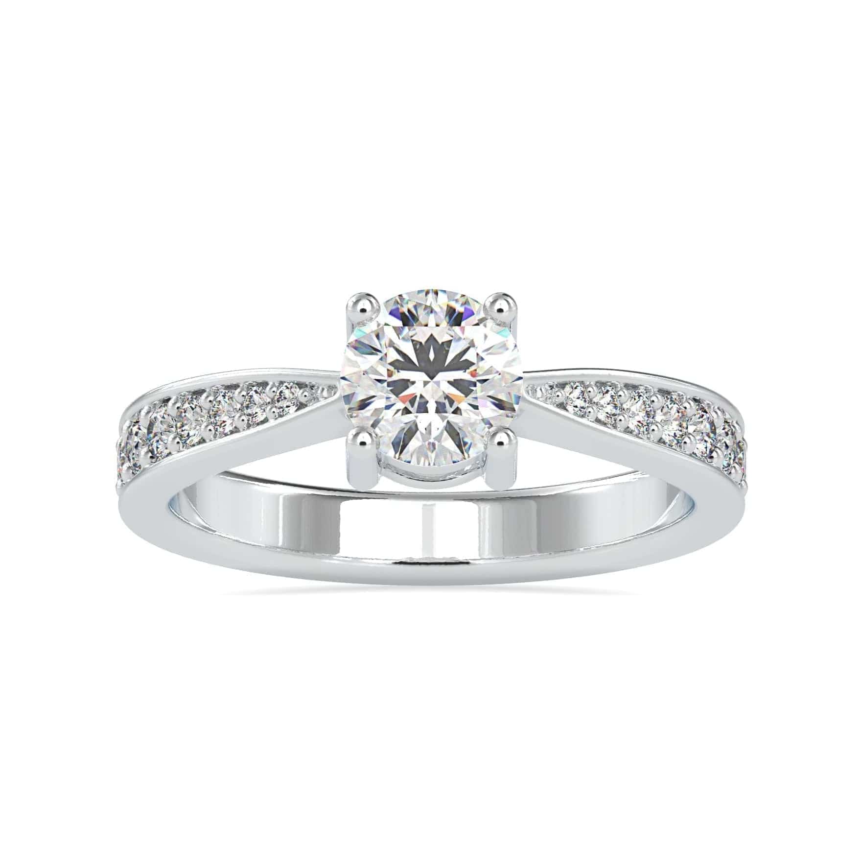 Jewelove™ Rings VS I / Women's Band only 70-Pointer Solitaire Platinum Shank Diamonds Ring JL PT 0168-B
