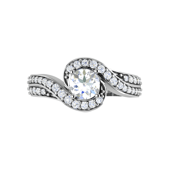 Jewelove™ Rings VS J / Women's Band only 70-Pointer Solitaire Twisted Shank Diamond Platinum Ring JL PT RP RD 190-B