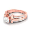 Jewelove™ Rings Women's Band only / VS J 70-Pointer Solitaire with 2-Row Diamond Shank 18K Rose Gold Ring JL AU G 116R-B