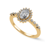 Jewelove™ Rings Women's Band only / VS I 70cts. Oval Cut Solitaire Halo Diamond Shank 18K Yellow Gold Ring JL AU 1252Y-B