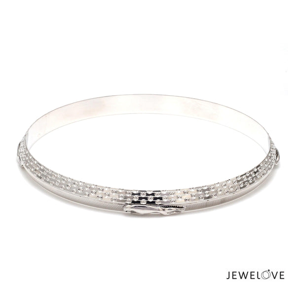 Jewelove™ Bangles & Bracelets 7mm Platinum Jaguar Kada for Men JL PTB 1270