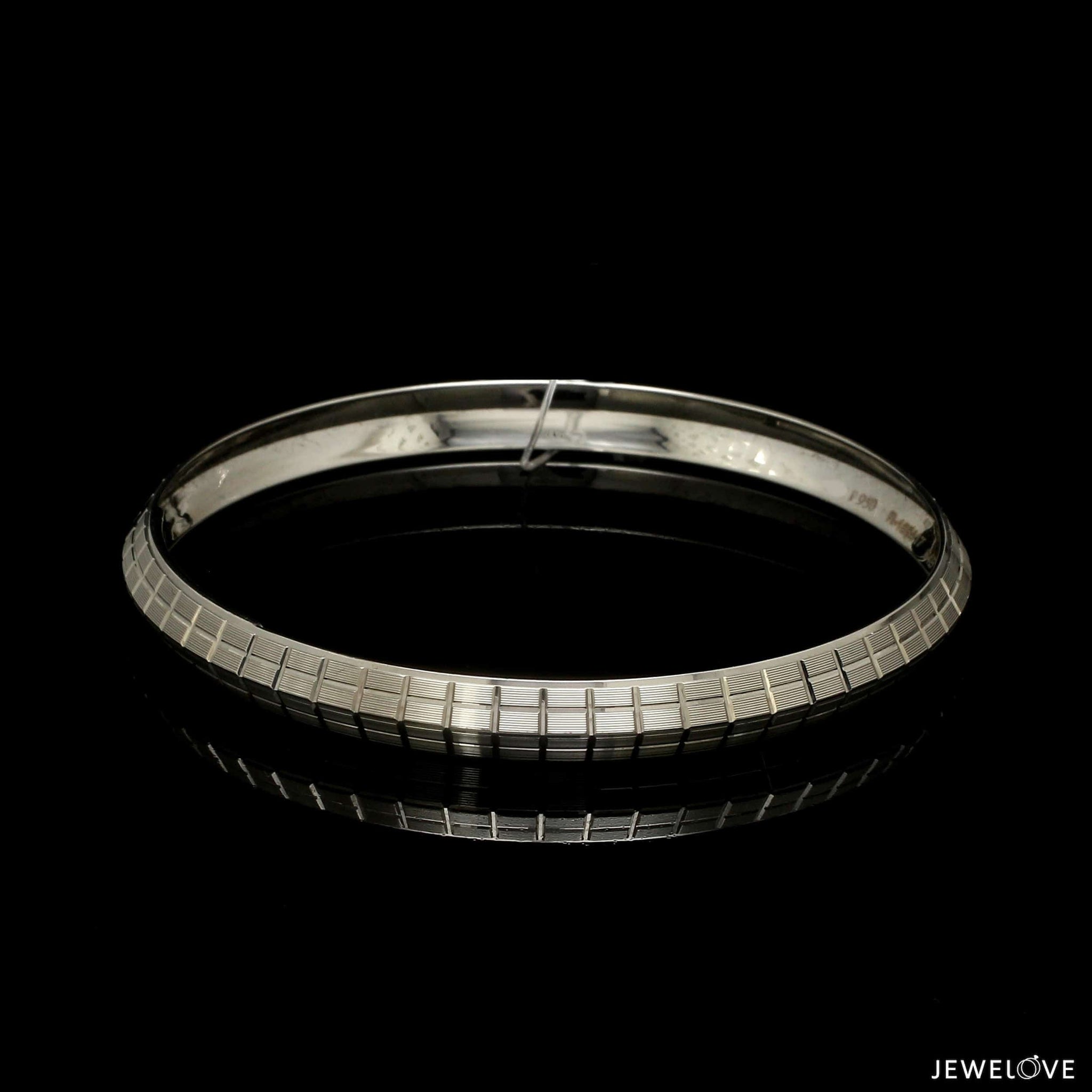 Jewelove™ Bangles & Bracelets 7mm Platinum Kada for Men JL PTB 1318