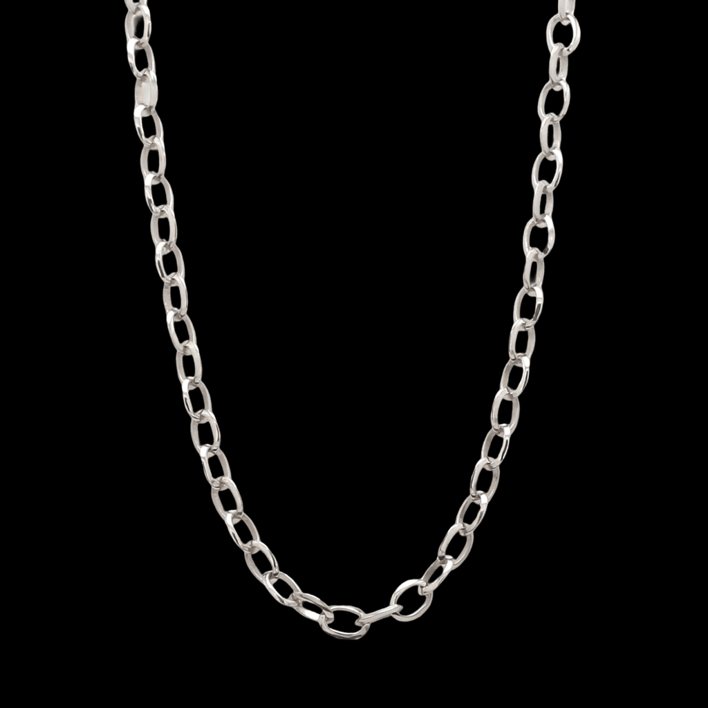 Jewelove™ Chains 7x5 Oval Cable Platinum Chain for Men JL PT CH 994
