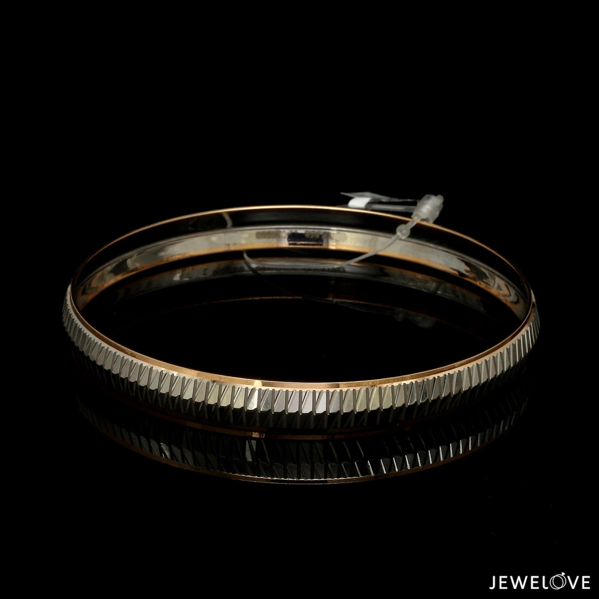 Jewelove™ Bangles & Bracelets 8mm Platinum & Rose Gold Kada for Men JL PTB 1311