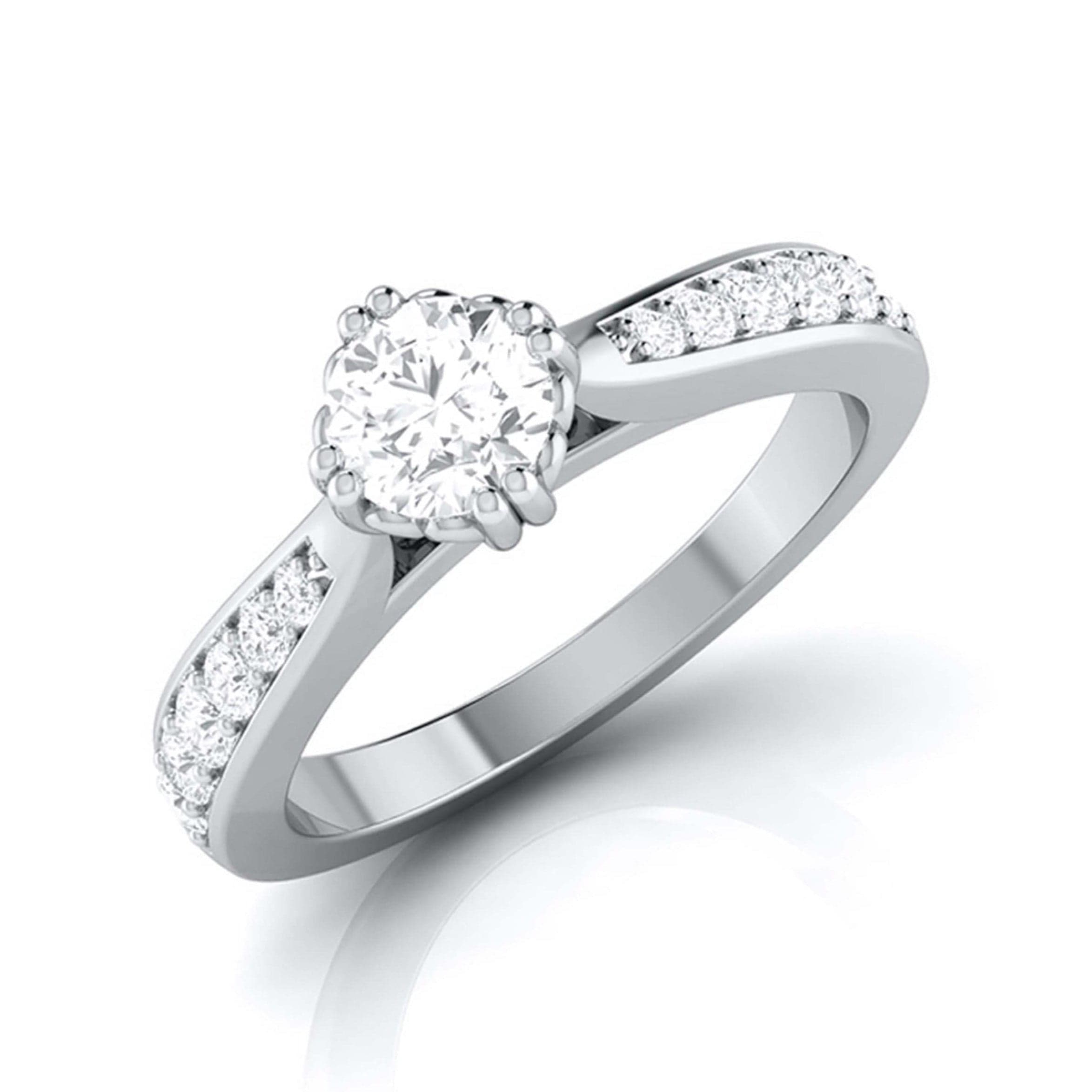 Beautiful Hidden Hearts 30-Pointer Platinum Solitaire Engagement Ring with  Accent Diamonds JL PT G 107