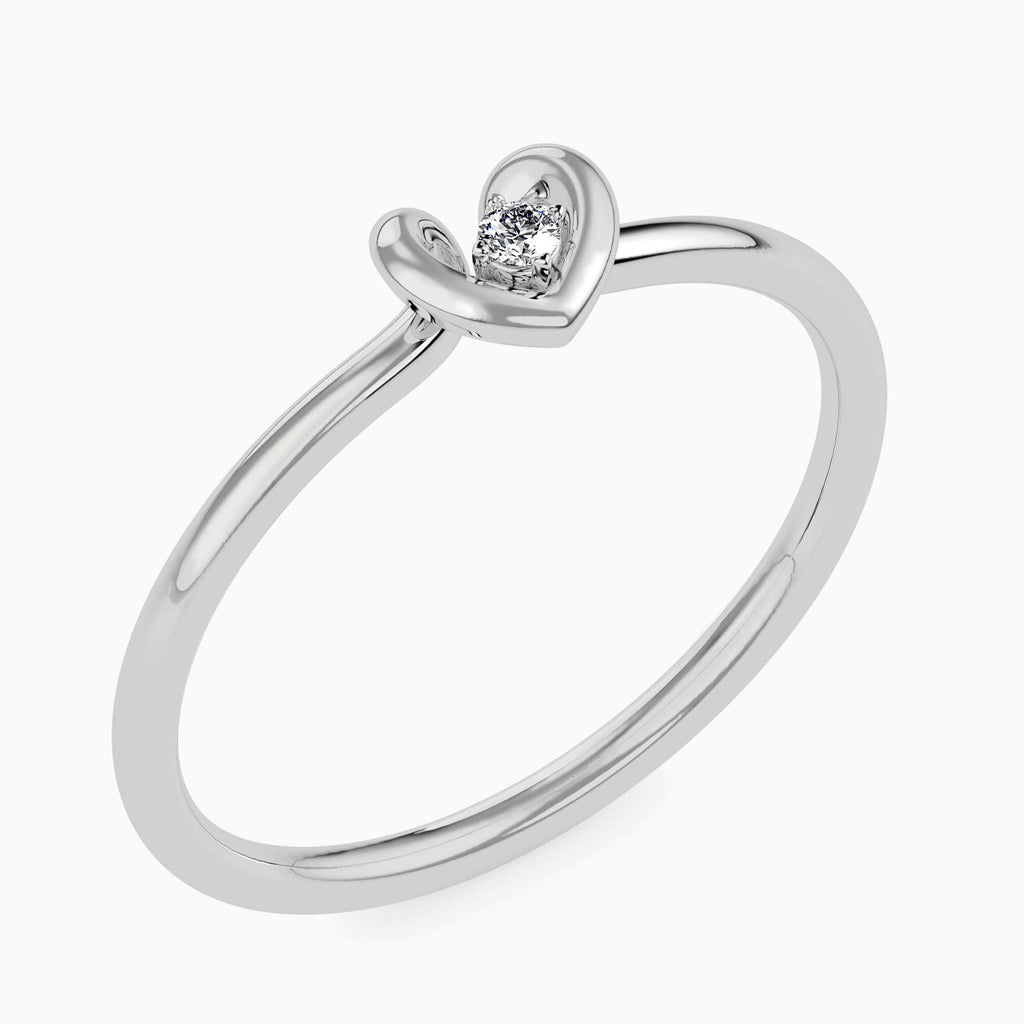 Jewelove™ Rings SI IJ / Women's Band only Beautiful Platinum Diamond Heart Ring JL PT 18033