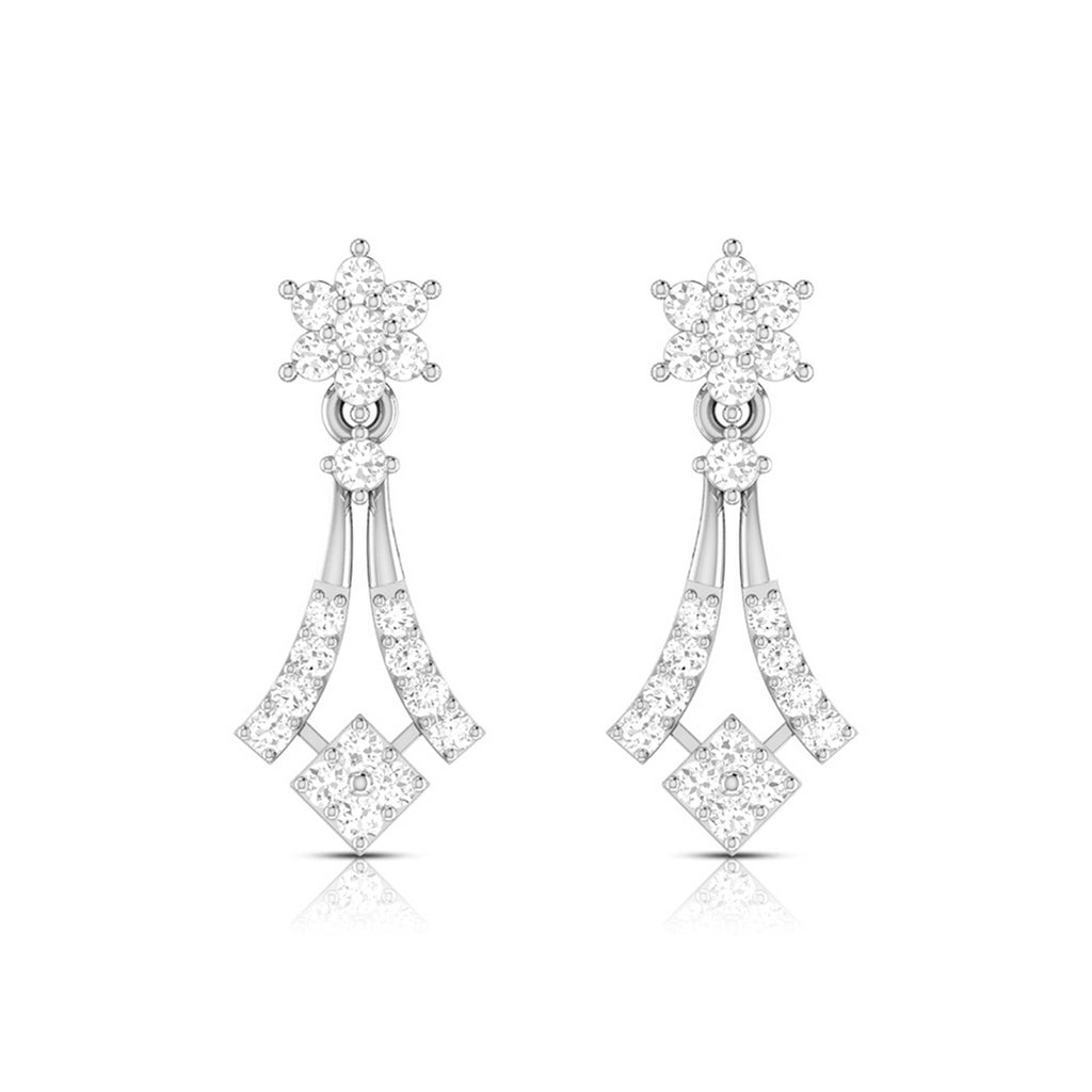 Jewelove™ Earrings SI IJ Beautiful Platinum Earrings with Diamonds for Women JL PT E N-40