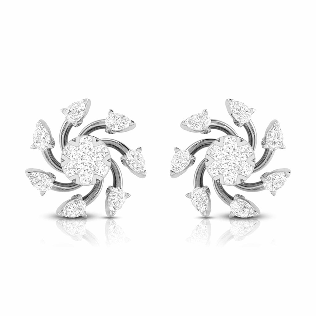Jewelove™ Earrings SI IJ Beautiful Platinum Earrings with Diamonds for Women JL PT E ST 2028