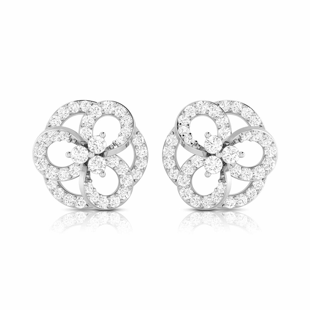 Jewelove™ Earrings SI IJ Beautiful Platinum Earrings with Diamonds for Women JL PT E ST 2030