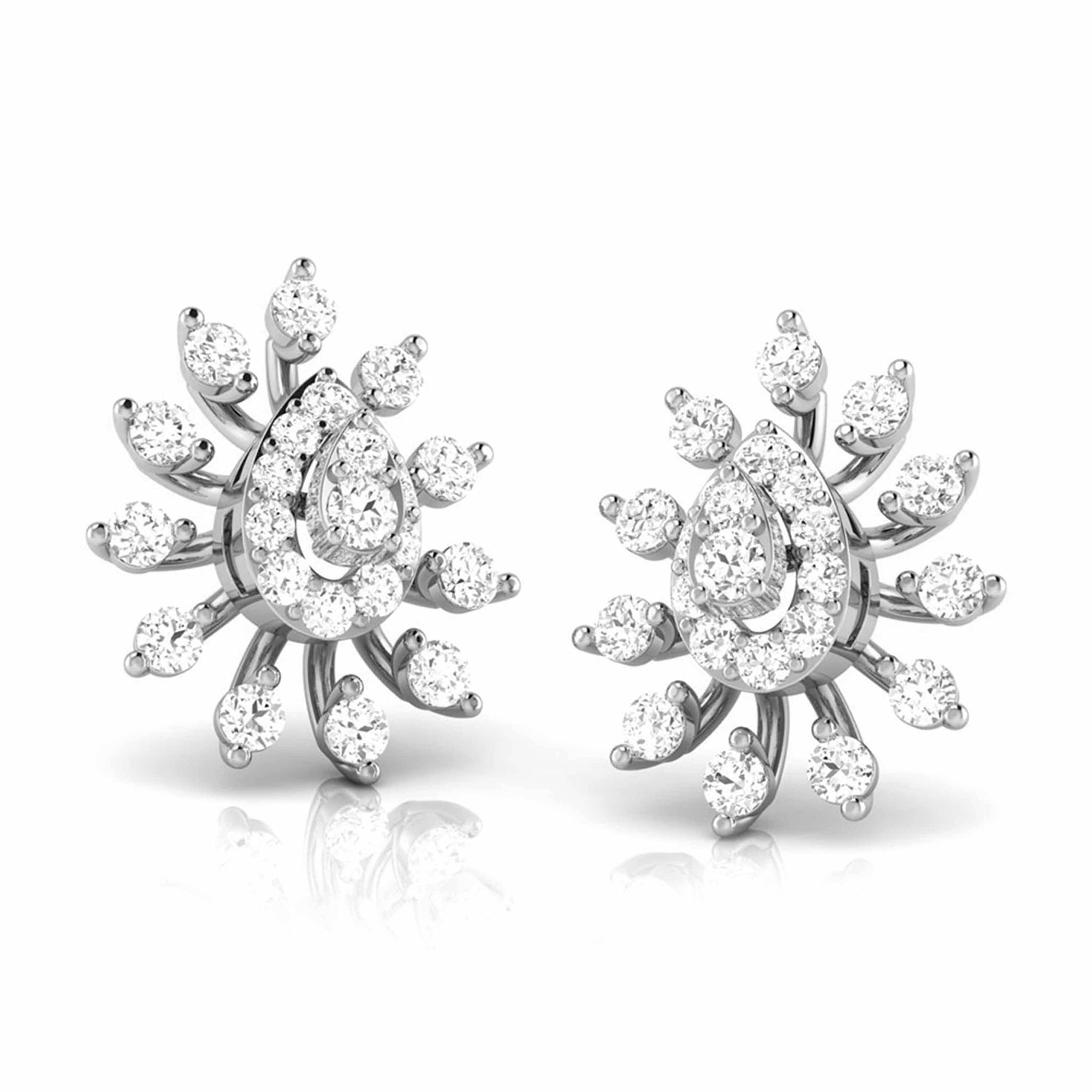 Jewelove™ Earrings Beautiful Platinum Earrings with Diamonds JL PT E ST 2219