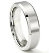 Jewelove™ Rings Men's Band only / Solid Beveled Edges Plain Platinum Ring for Men JL PT 616