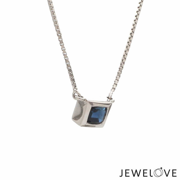 Jewelove™ Pendants Blue Sapphire Pendant in Platinum JL PT P 317