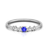Jewelove™ Rings Blue Sapphire Platinum Diamond Engagement Ring JL PT LR 7003