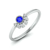 Jewelove™ Rings SI IJ / Women's Band only Blue Sapphire Platinum Diamond Engagement Ring JL PT LR 7013