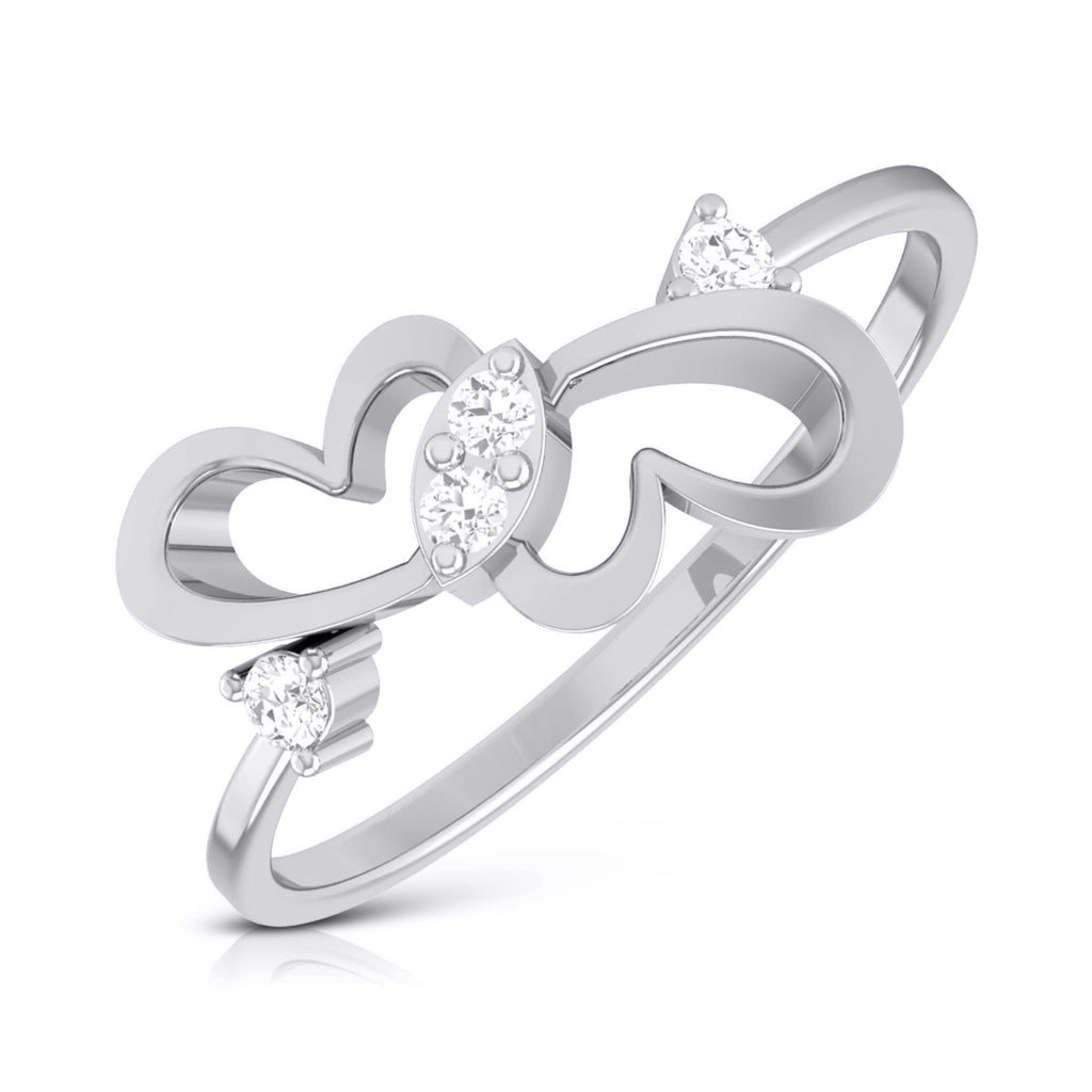 Jewelove™ Rings SI IJ Butterfly Platinum Diamond Ring for Women JL PT LR 136