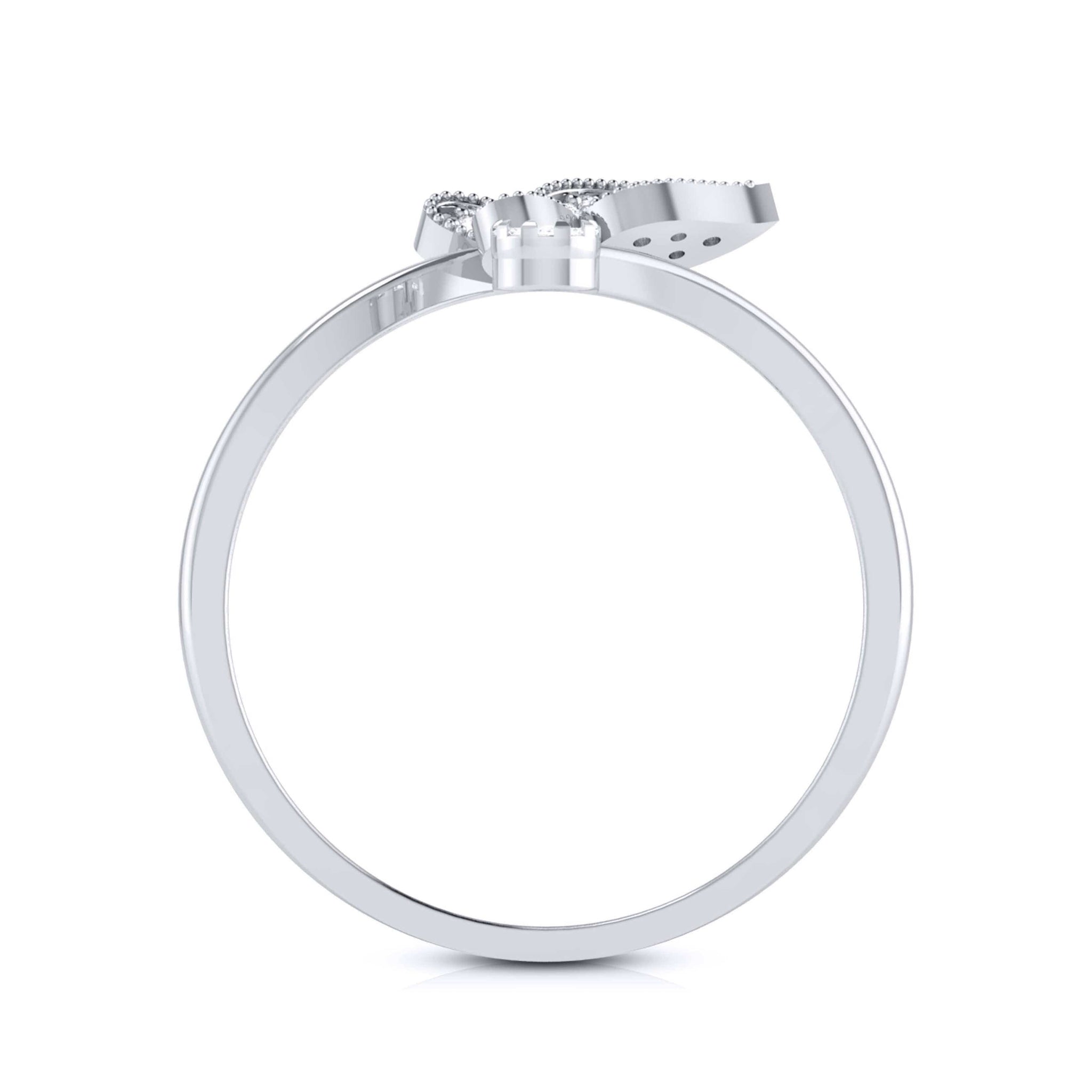 Jewelove™ Rings Butterfly Platinum Diamond Ring with Milgrain for Women JL PT LR 142