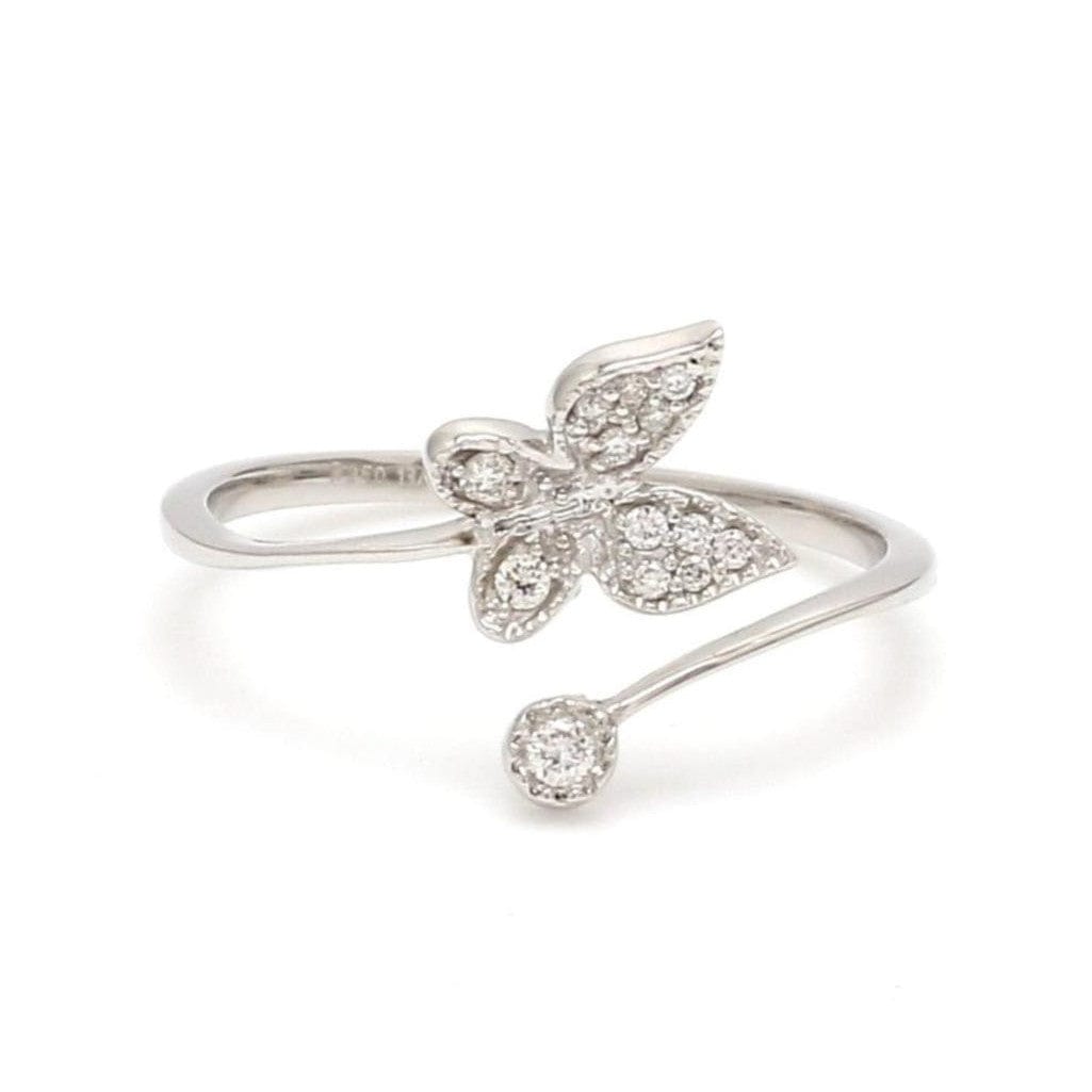 Jewelove™ Rings Butterfly Platinum Diamond Ring with Milgrain for Women JL PT LR 142