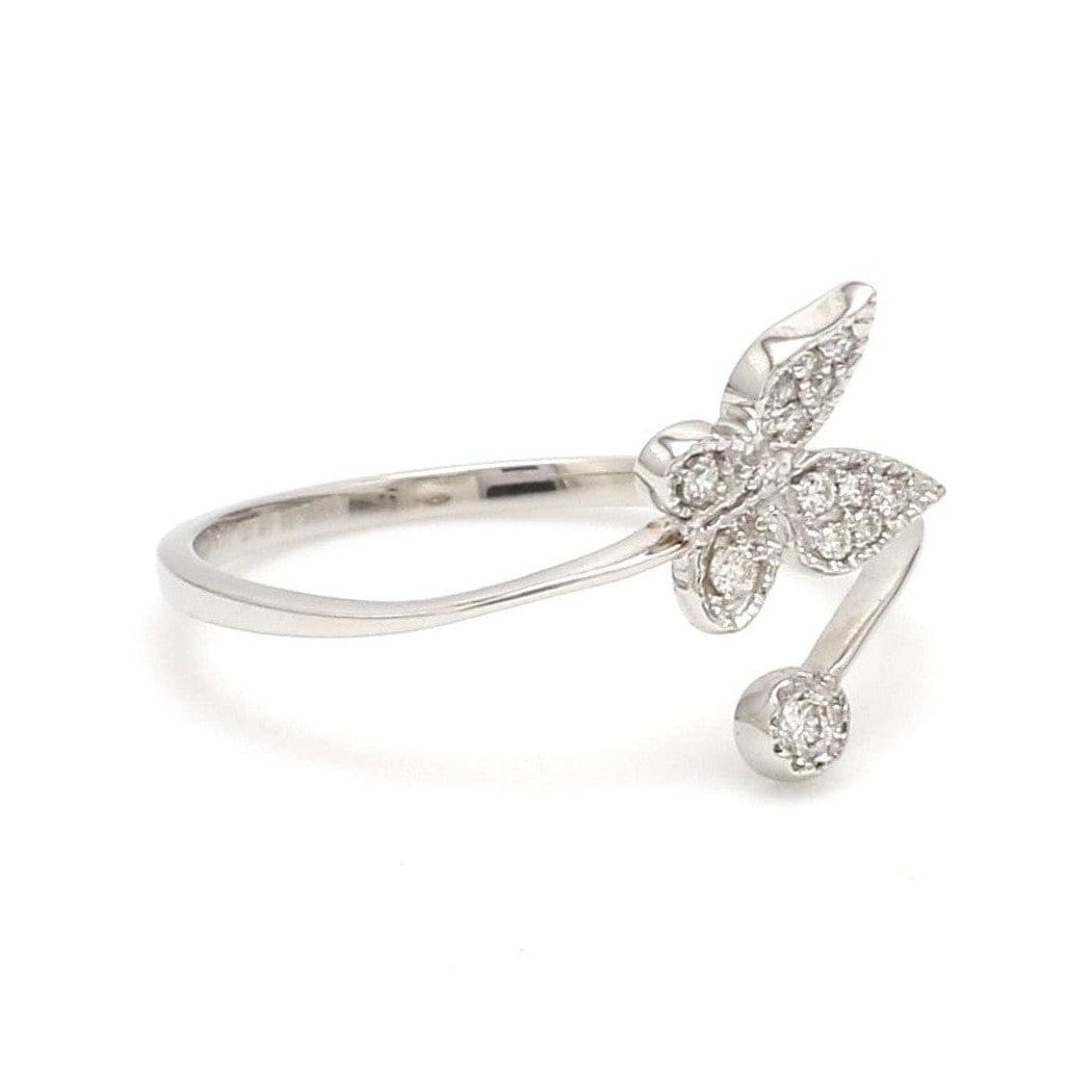 Jewelove™ Rings Butterfly Platinum Diamond Ring with Milgrain for Women JL PT LR 142