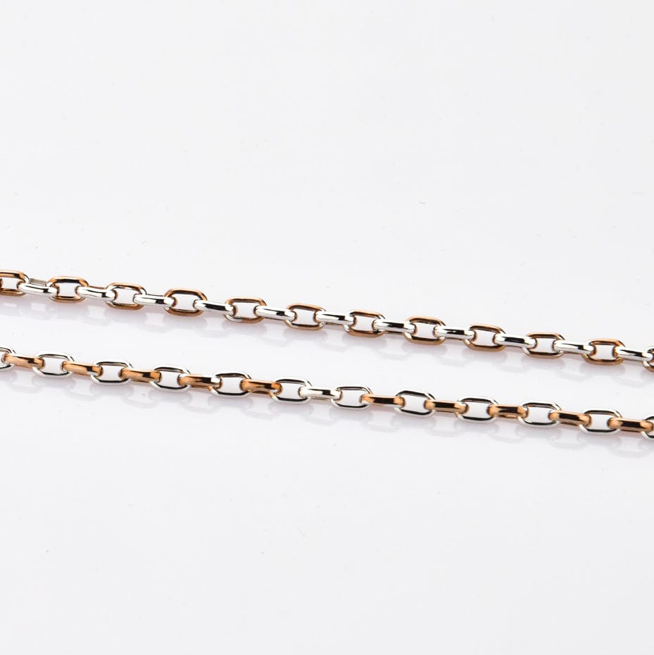 Jewelove™ Chains Classic Platinum Rose Gold Chain with Alternate Links JL PT CH 771