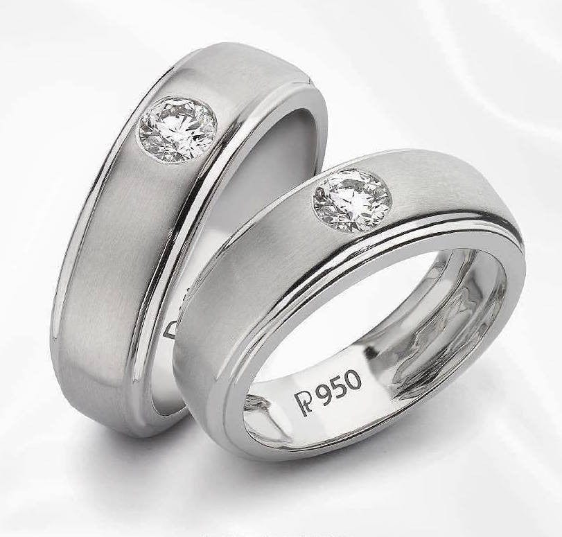 Jewelove™ Rings Both / SI IJ Classic Platinum Solitaire Love Bands SJ PTO 101-B