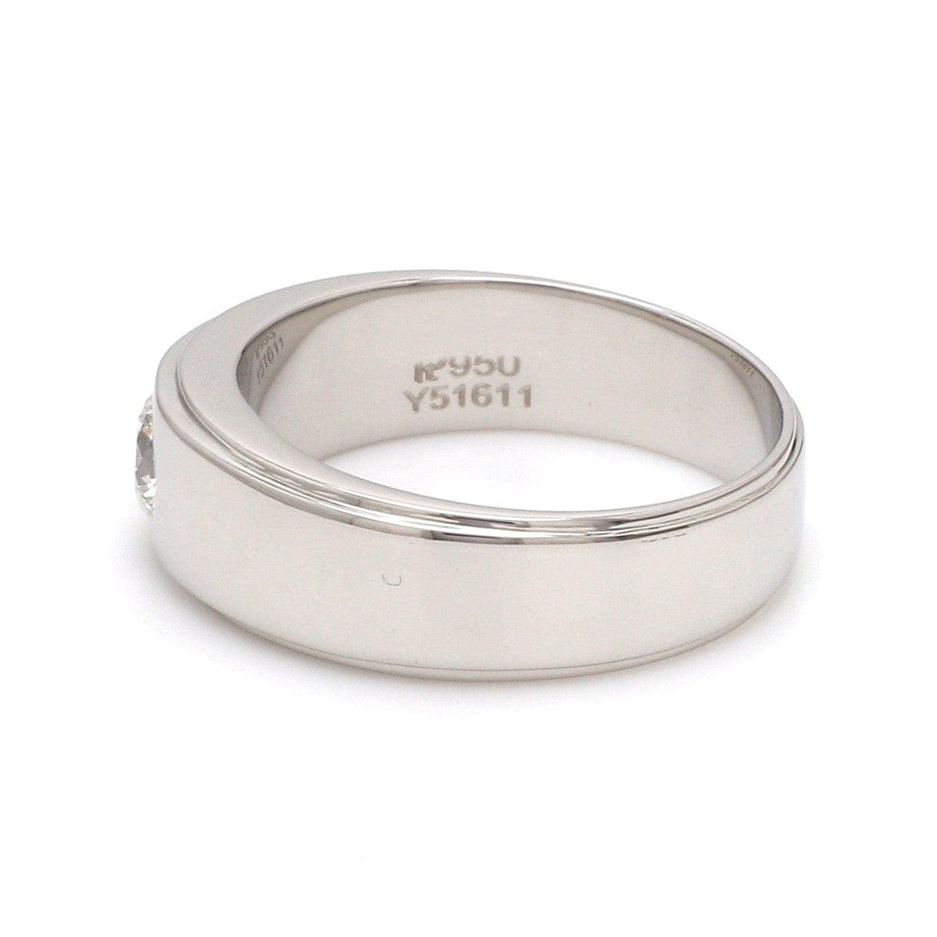 Jewelove™ Rings Classic Platinum Solitaire Love Bands SJ PTO 101 - Hi-Polish