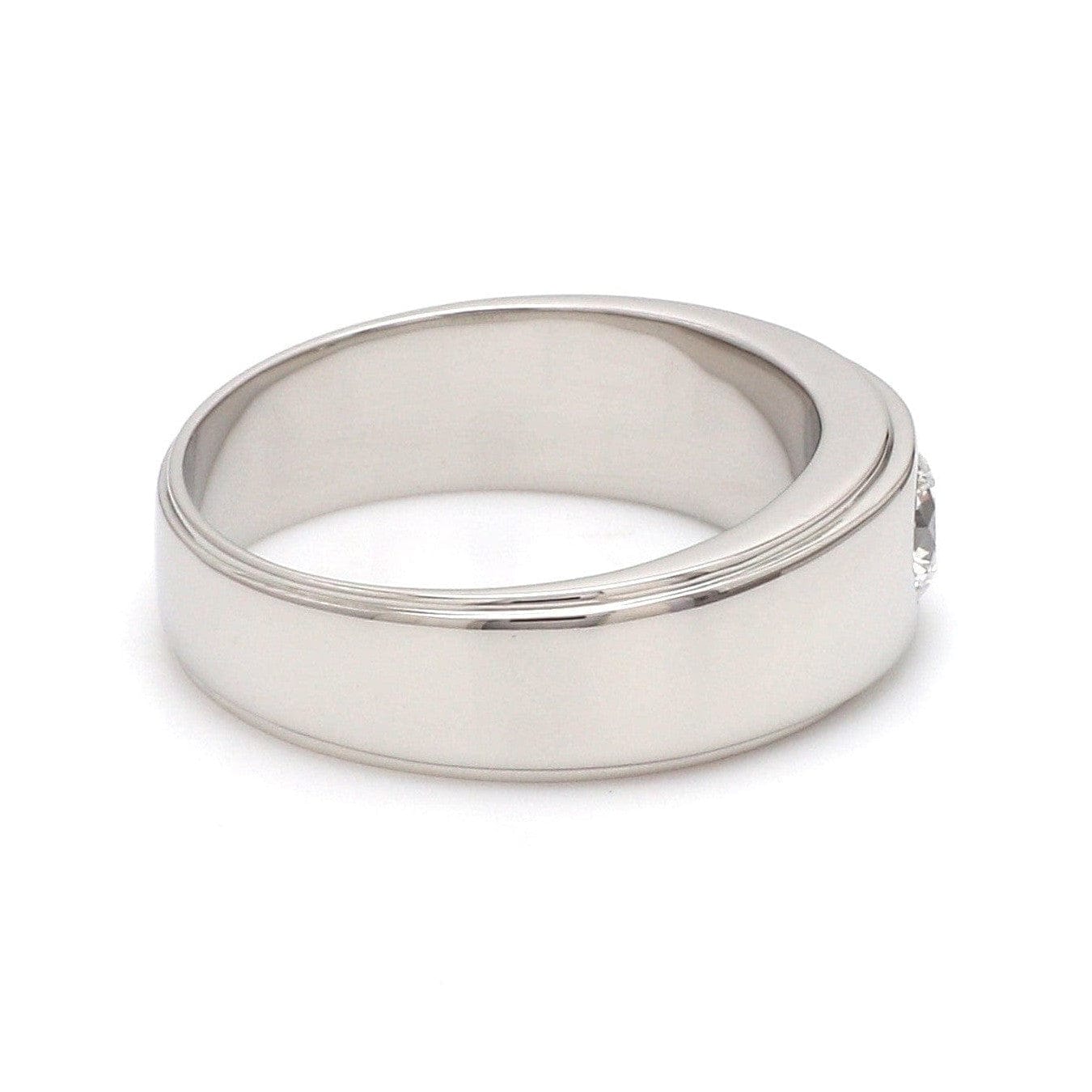 Jewelove™ Rings Classic Platinum Solitaire Love Bands SJ PTO 101 - Hi-Polish