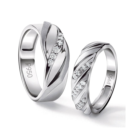 Compliments of Love Designer Platinum Couple Rings with Diamonds JL PT 533