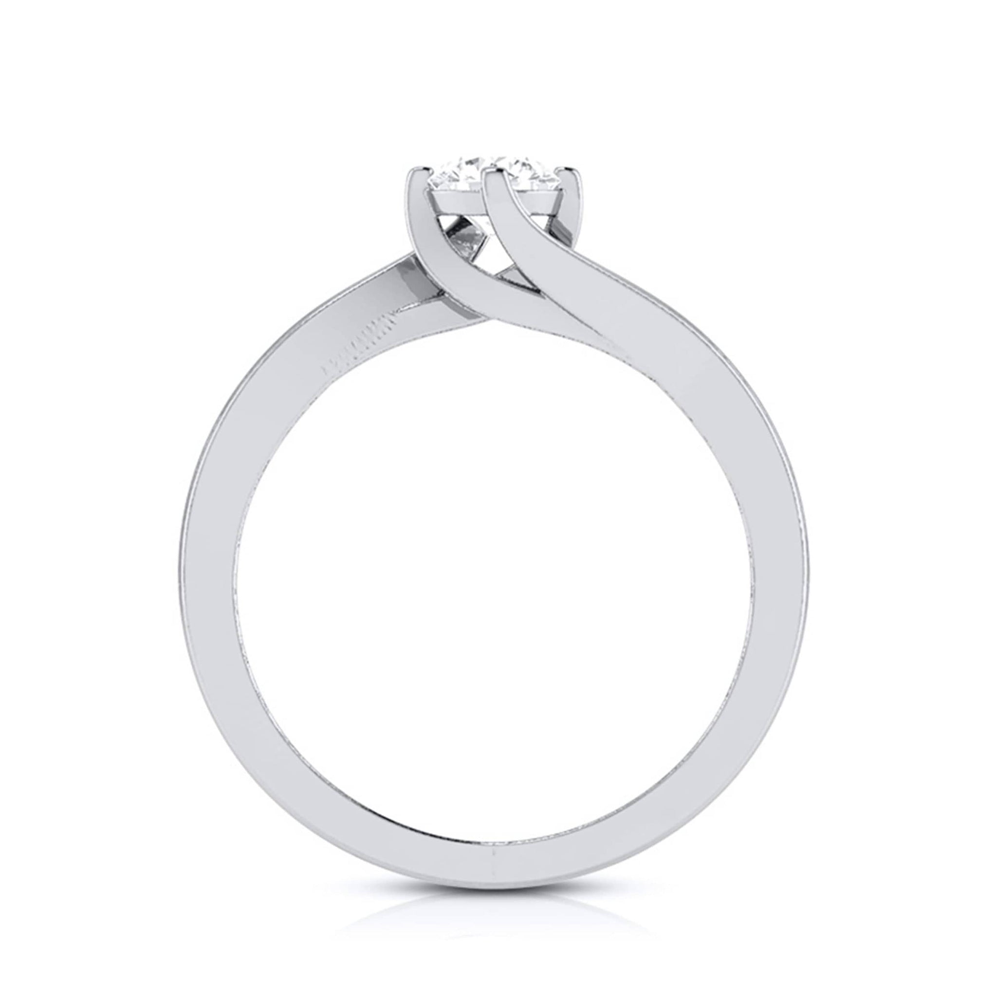 Jewelove™ Rings J VS / Women's Band only Curvy 0.40 cts. Platinum Solitaire Engagement Ring for Women JL PT G-124