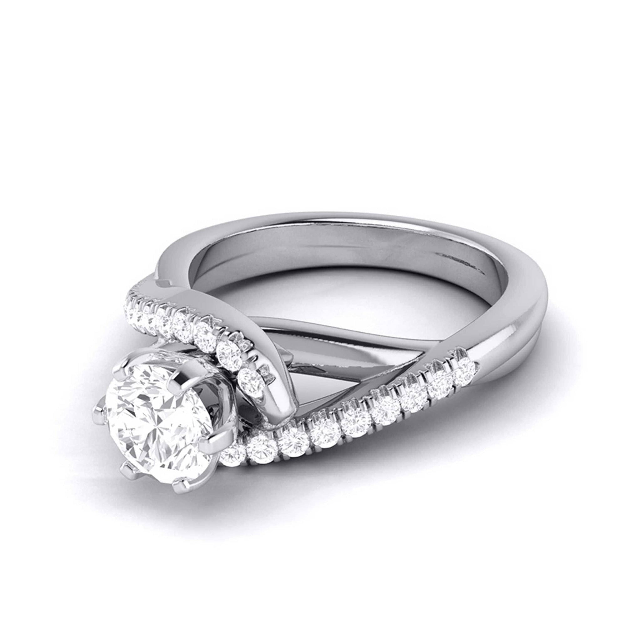 Jewelove™ Rings J VS / Women's Band only Curvy Platinum 1-Carat Solitaire Engagement Ring for Women JL PT G 110-C