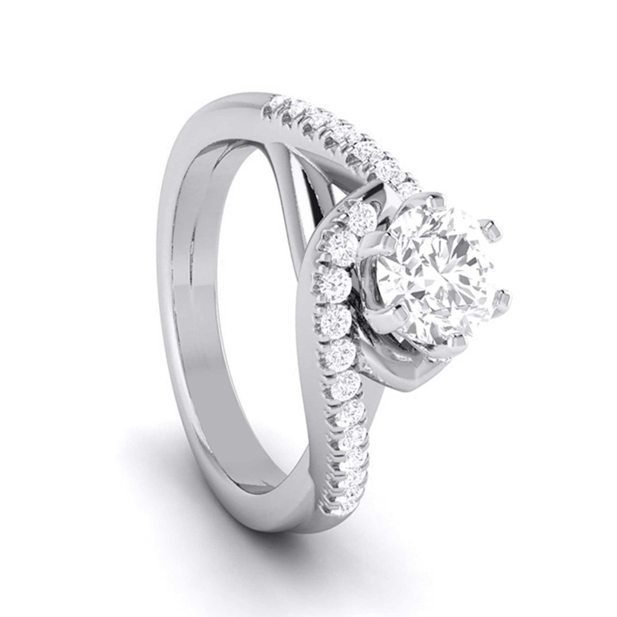 Jewelove™ Rings J VS / Women's Band only Curvy Platinum 30-Pointer Solitaire Engagement Ring for Women JL PT G 110