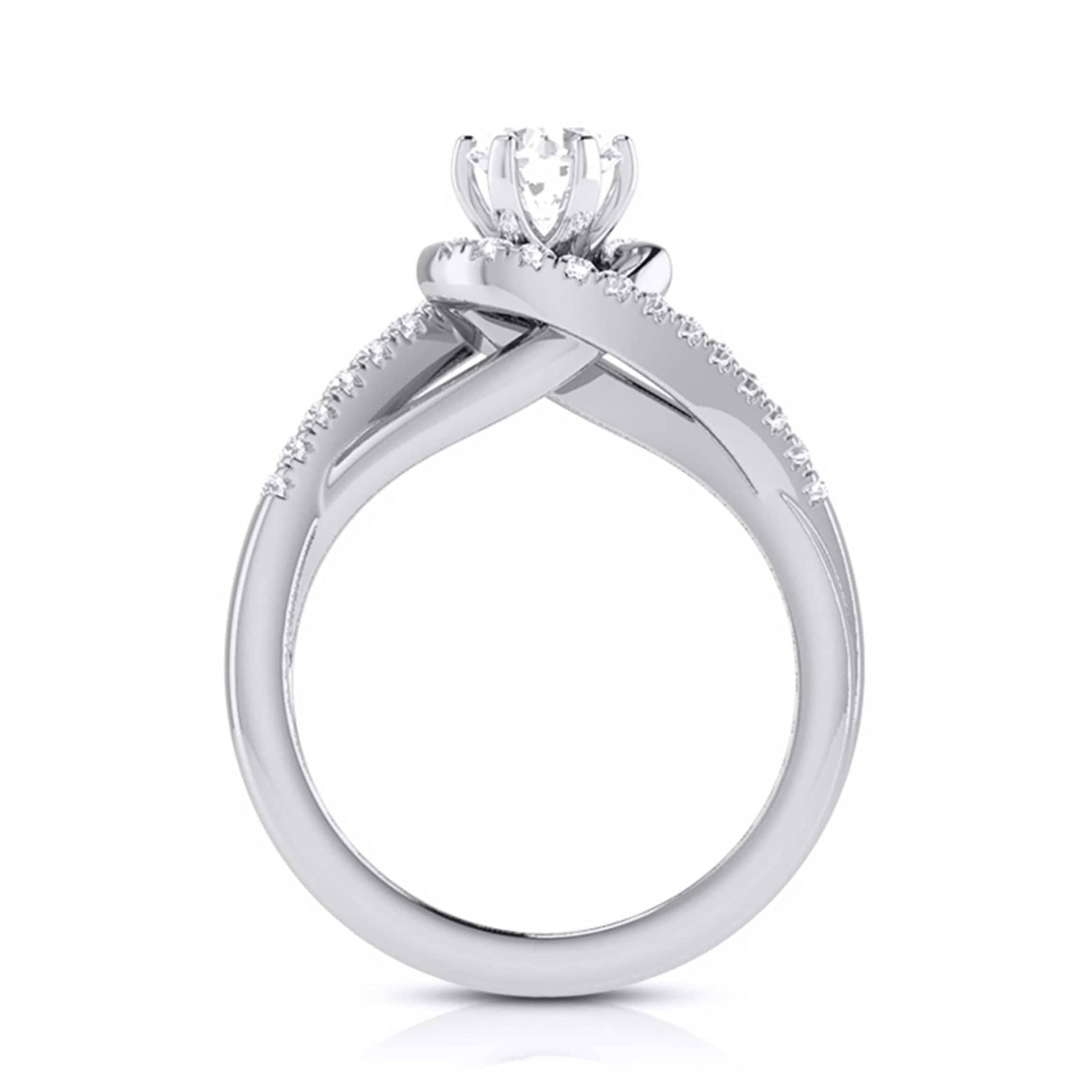 Jewelove™ Rings J VS / Women's Band only Curvy Platinum 50-Pointer Solitaire Engagement Ring for Women JL PT G 110-A