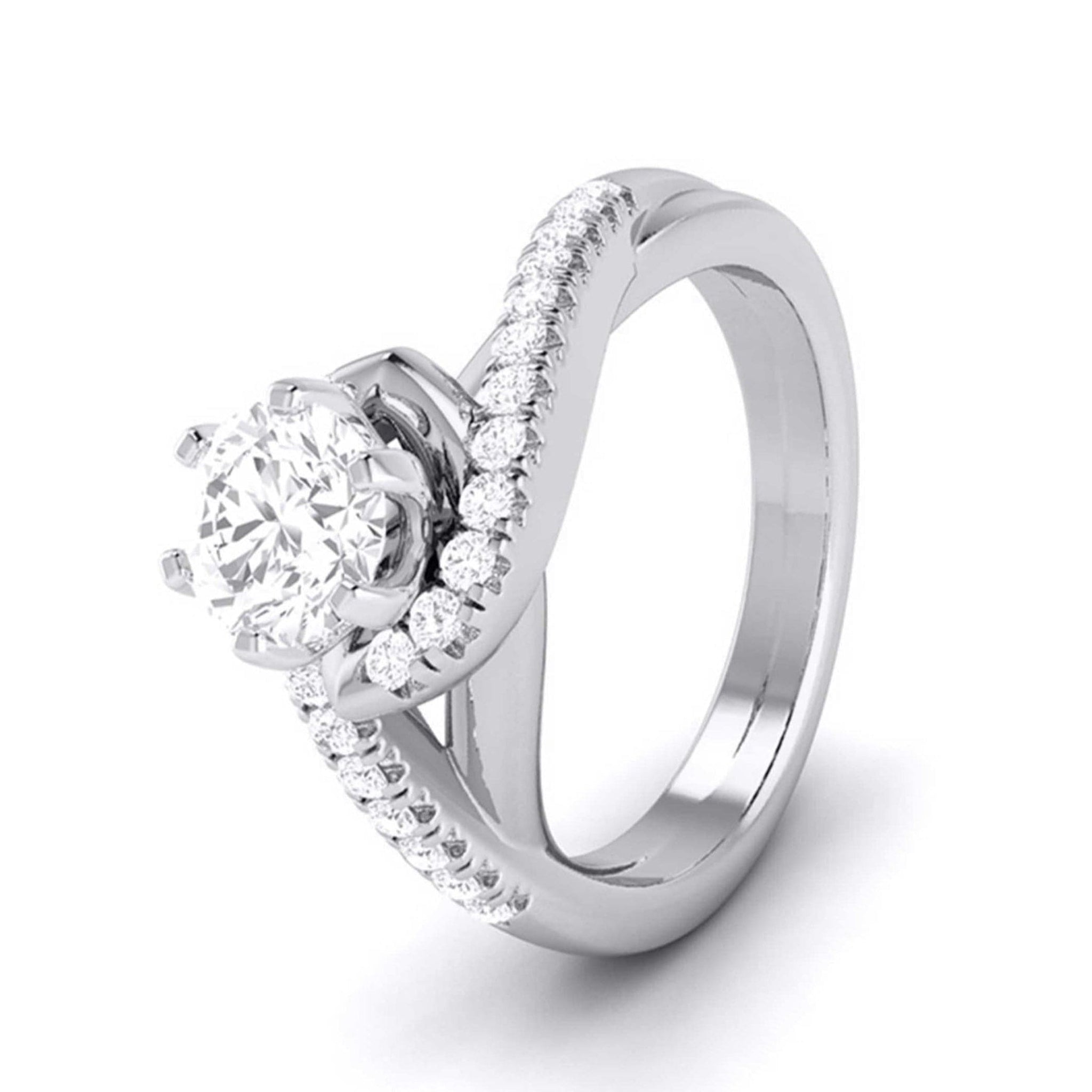 Jewelove™ Rings J VS / Women's Band only Curvy Platinum 70-Pointer Solitaire Engagement Ring for Women JL PT G 110-B