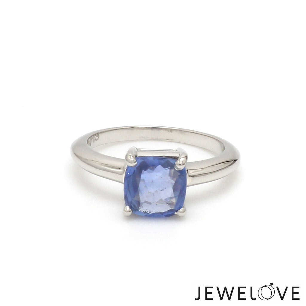 Jewelove™ Rings Men's Band only Cushion Cut Blue Sapphire Platinum Ring JL PT 1155
