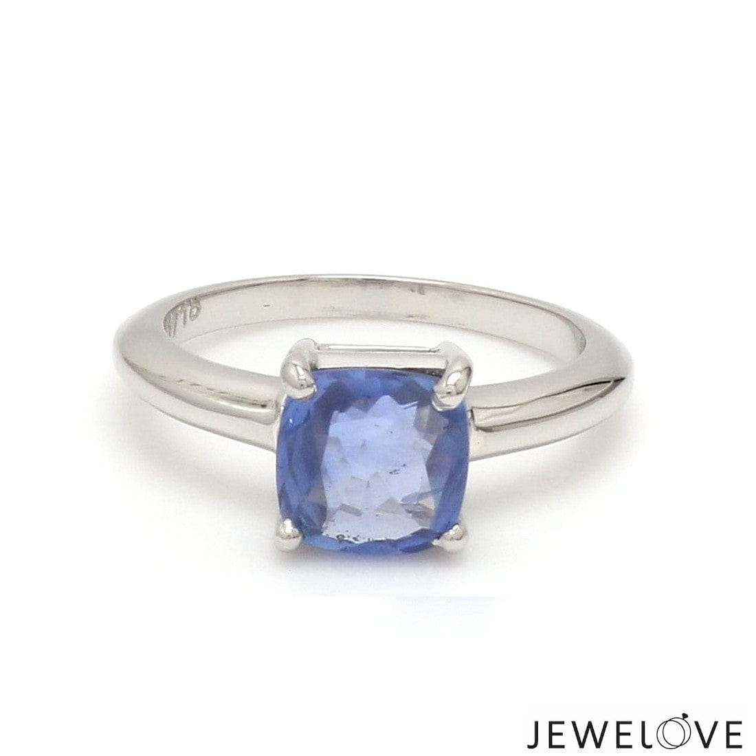 Cushion Cut Blue Sapphire Platinum Ring JL PT 1316