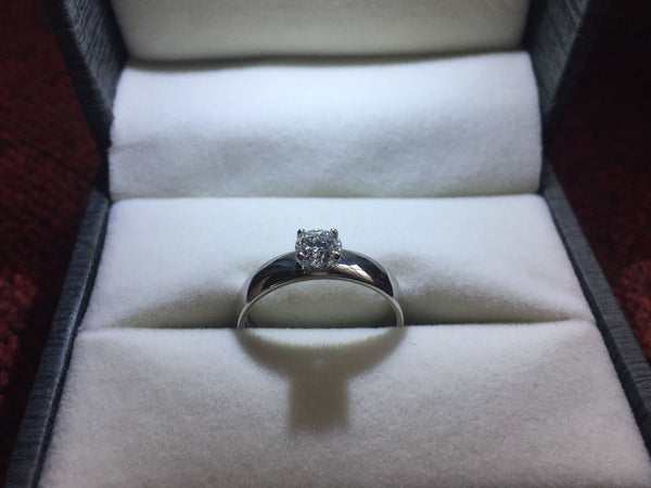 Jewelove™ Rings Custom made platinum ring with Zircon