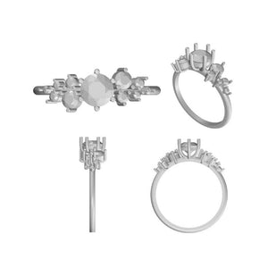 Customised 18K White Gold Diamond Solitaire Ring JL PT