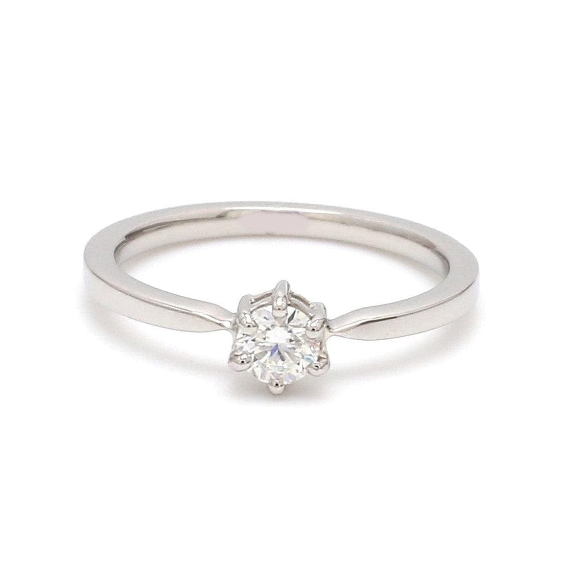 Jewelove™ Rings Customised 25 Pointer Basket 6 Prong Solitaire Ring made in Platinum SKU 0012-A