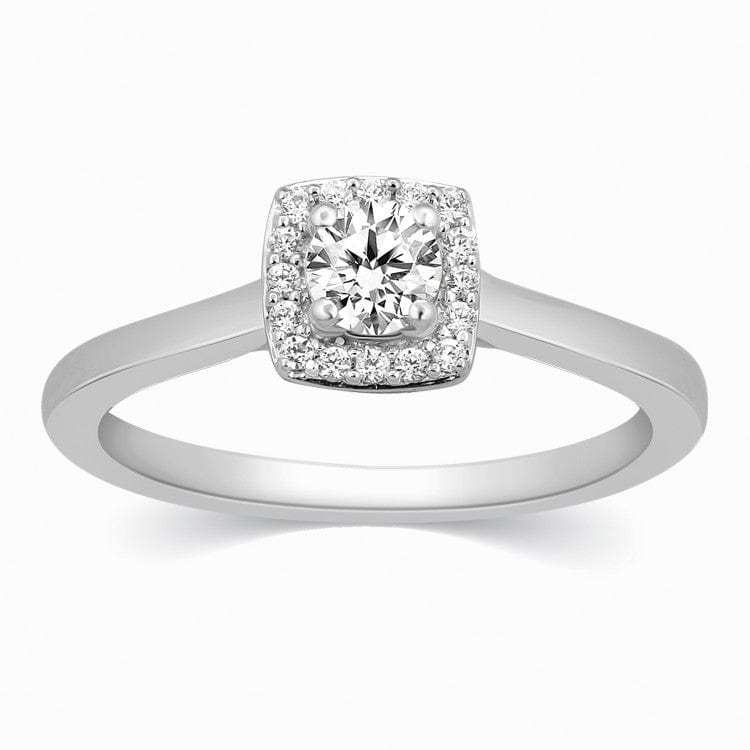 Jewelove™ Rings J VS / Women's Band only Customised 30 Pointer Square Halo Diamond Platinum Engagement Ring JL PT 325 - Candida