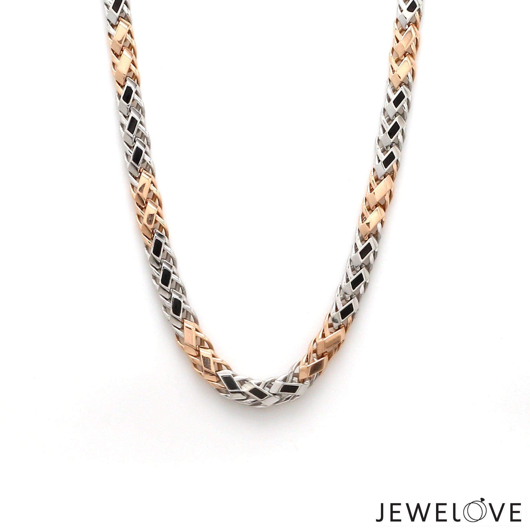 Jewelove™ Chains 24 inches Customised 4mm Rose Gold Fusion Chain for Men JL PT CH 1311-A