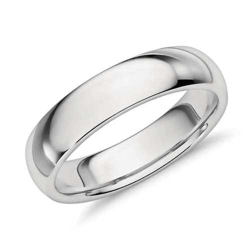 Jewelove™ Rings Customised 5mm Double Comfort Fit Platinum Band