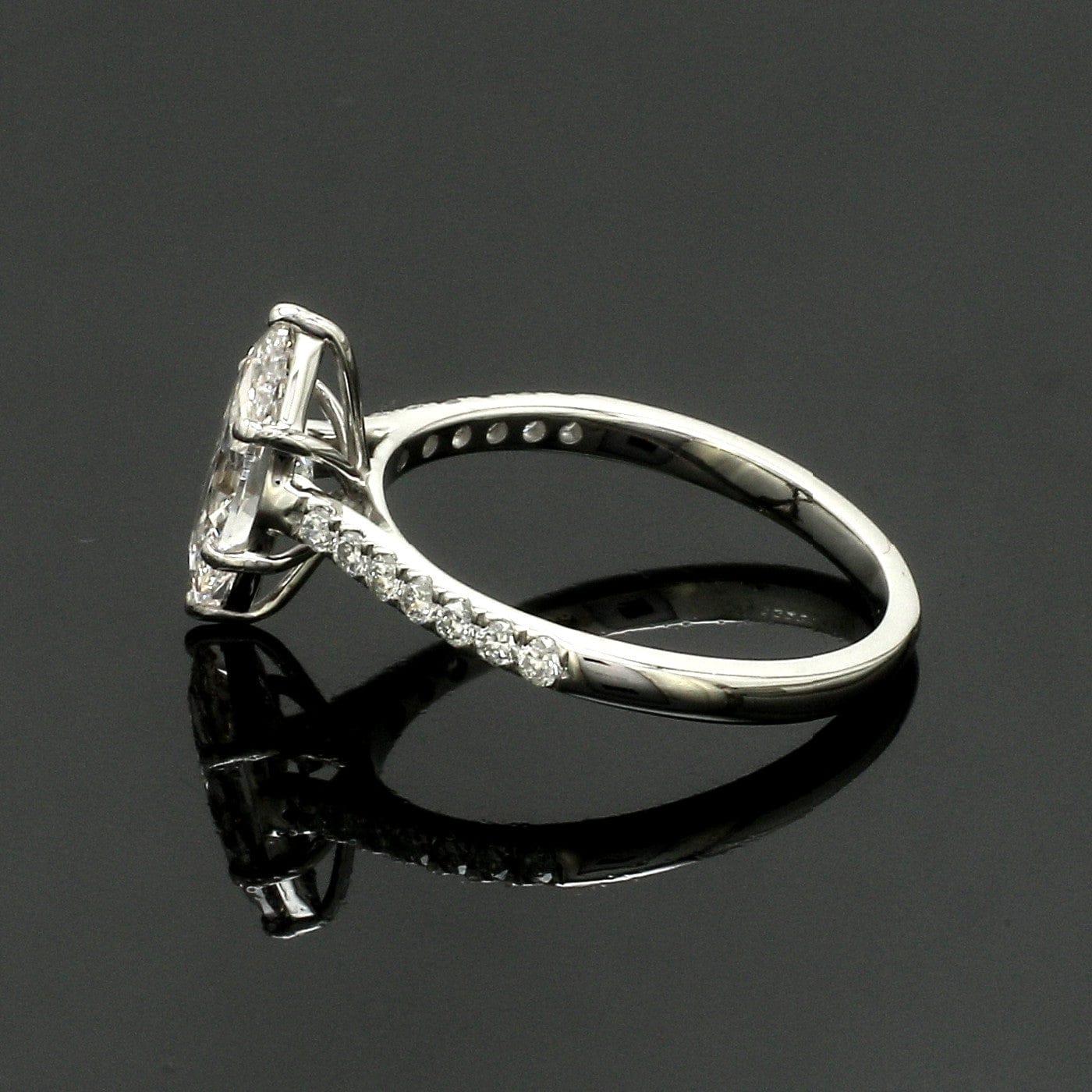 Jewelove™ Rings Women's Band only Customised Marquise Cut Solitaire Diamond Shank Platinum Lab Grown Diamond Ring JL PT 19019-LGD