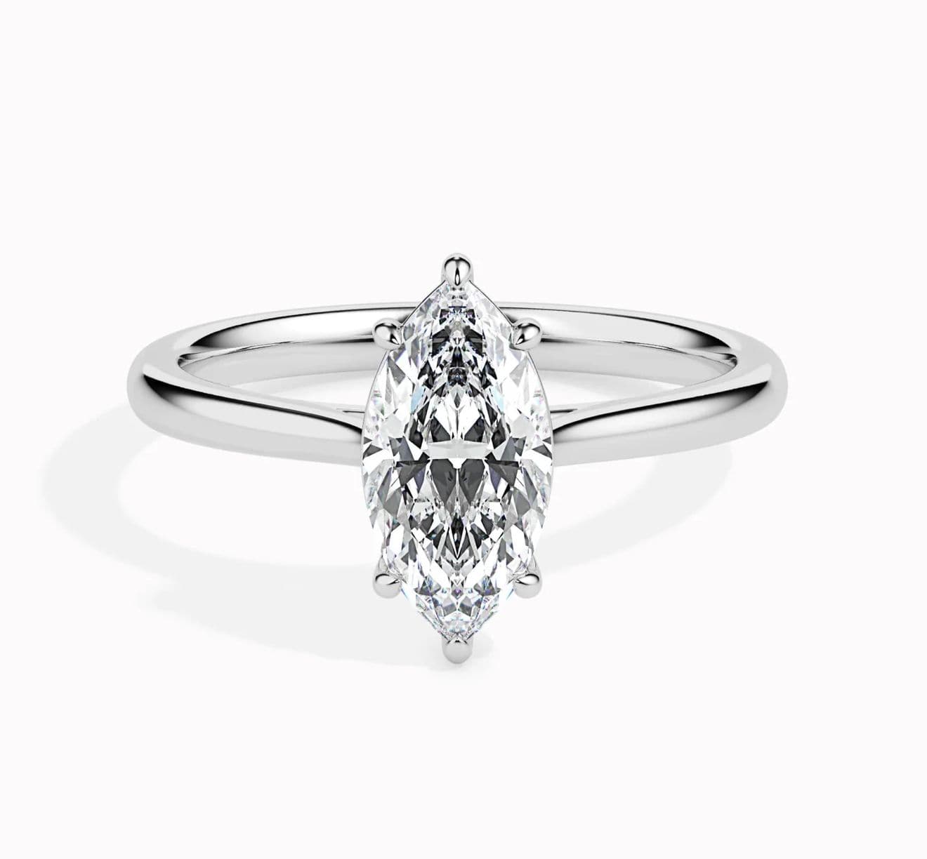 Jewelove™ Rings Women's Band only Customised Marquise Cut Solitaire Platinum Lab Grown Diamond Ring JL PT 19009-LGD