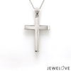 Jewelove™ Pendants 1 3/8 inches Customised Plain Platinum Cross Pendant JL PT P 243-Z