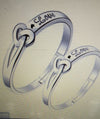 Jewelove™ Rings Both Customised Platinum Couple Rings with Diamonds
